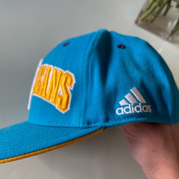 New Orleans Hornets 2010 NBA Draft Fleur De Lis Cap Hat Retro Adidas Flex Fit - Picture 5 of 8
